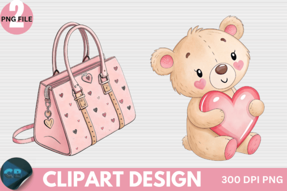 Download Retro Pink Valentine Clipart PNG - Premium Bundle