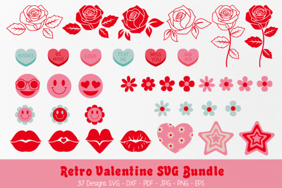 Download Retro Love Icons SVG | Retro Love SVG | - Retro love icons Collection