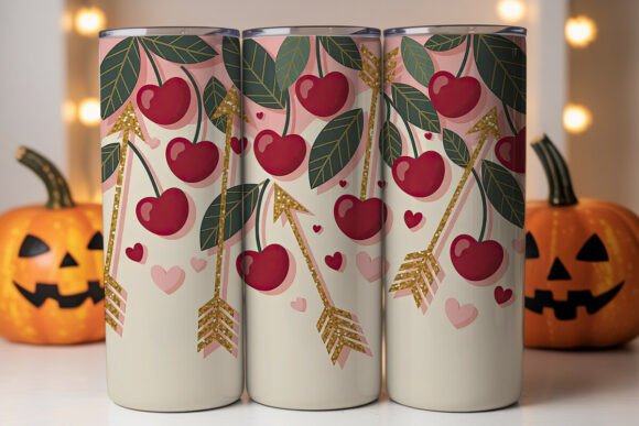 Download Valentine Cherries 20oz Tumbler Wrap - Valentine cherries Collection